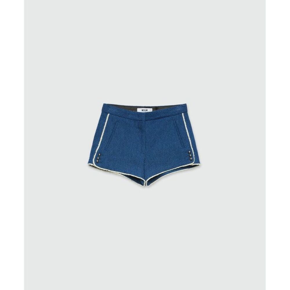 MSGM Blue Cotton Bermuda Men's Shorts
